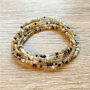Bronze multi beaded wrap bracelet or necklace